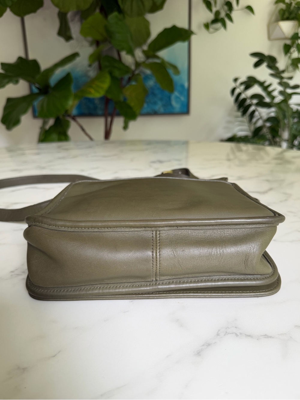 Coach Vintage Tribeca Flap Leather Crossbody Bag 9092 Loden Green 90's USA - Picture 10 of 16